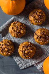 Healthy Homemade Chocolate Chip Pumpkin Muffins