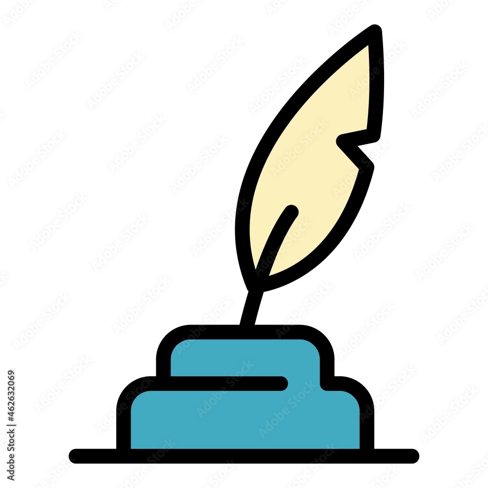 Poster judge pen icon. outline judge pen vector icon color flat isolated
