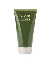 Tube of cleansing cream isolated on white. Makeup remover