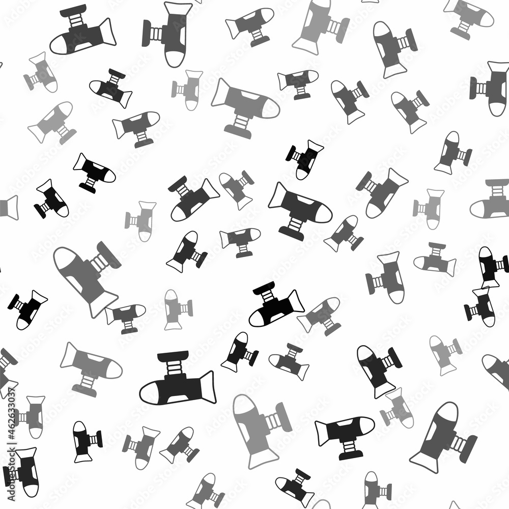Poster black swing plane on the playground icon isolated seamless pattern on white background. childrens ca