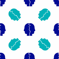 Blue Bipolar disorder icon isolated seamless pattern on white background. Vector