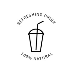 Line Icon Refreshing Drink In Simple Style. Vector sign in a simple style isolated on a white background.