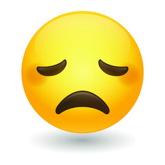Disappointed Emoji Icon Illustration Sign. Sadface Vector Symbol Emoticon Design Vector Clip Art.
