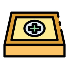 Fototapeta premium First aid kit icon. Outline first aid kit vector icon color flat isolated