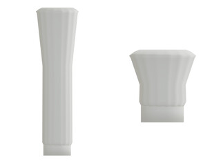 コックさんの帽子、高さ違いの2つセットの平行投影3dイラスト