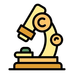 Medical microscope icon. Outline medical microscope vector icon color flat isolated