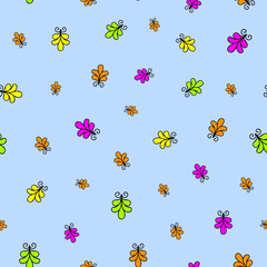 seamless repeat pattern with colorful simple floral element perfect for fabric, scrap booking, wallpaper, gift wrap projects