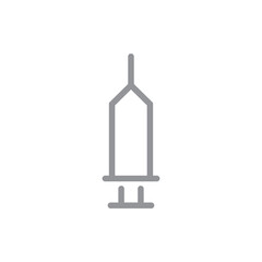 Syringe linear icon. Vaccine symbol.