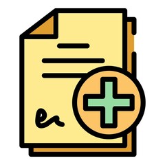 Obraz premium Medical report icon. Outline medical report vector icon color flat isolated