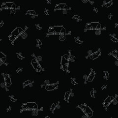 seamless repeat pattern with white chameleon on black background perfect for fabric, scrap booking, wallpaper, gift wrap projects