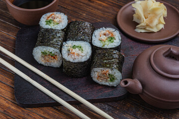 Japanese sushi - fast food. Asian traditional snack