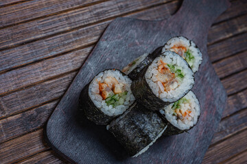 Japanese sushi - fast food. Asian traditional snack