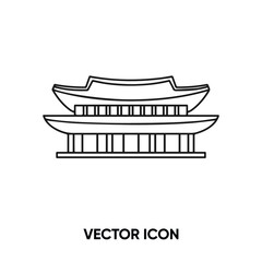 Gyeongbokgung place vector icon. Modern, simple flat vector illustration for website or mobile app.Korea palace or Seoul city symbol, logo illustration. Pixel perfect vector graphics	