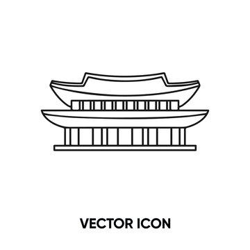 Gyeongbokgung Place Vector Icon. Modern, Simple Flat Vector Illustration For Website Or Mobile App.Korea Palace Or Seoul City Symbol, Logo Illustration. Pixel Perfect Vector Graphics	