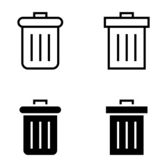 Trash can icon set