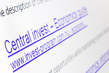 Internet search results for financial services and information with The links of imaginary...