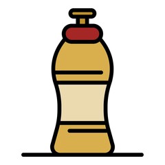 Sports bottle icon. Outline sports bottle vector icon color flat isolated