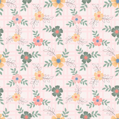 Floral seamless pattern with beautiful Flowers for fabric textile wallpaper.
