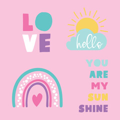 Boho rainbow set for decoration your  baby room