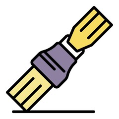 Fastened seat belt icon. Outline fastened seat belt vector icon color flat isolated