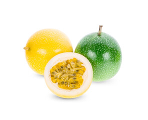 Passion fruit isolated on white background.