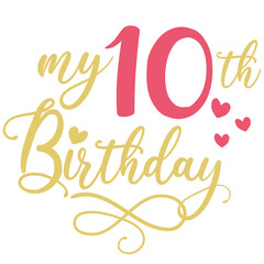 My 10th birthday celebration, 10 years anniversary celebration design