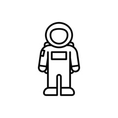 Cosmonaut flat icon. Pictogram for web. Line stroke. Isolated on white background. Vector eps10