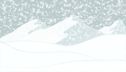 Fototapeta na wymiar mountain scenery illustration design in snowing season
