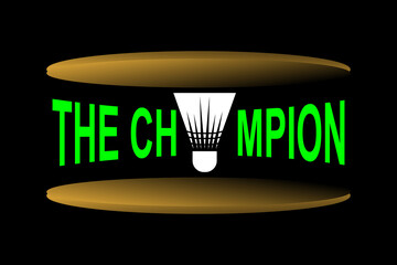 shuttlecock icon in a circle. Illustration of the badminton champion's board. creative design templates