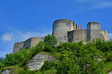 Fototapeta na wymiar Les Andelys; France - june 24 2021 : Chateau Gaillard castle