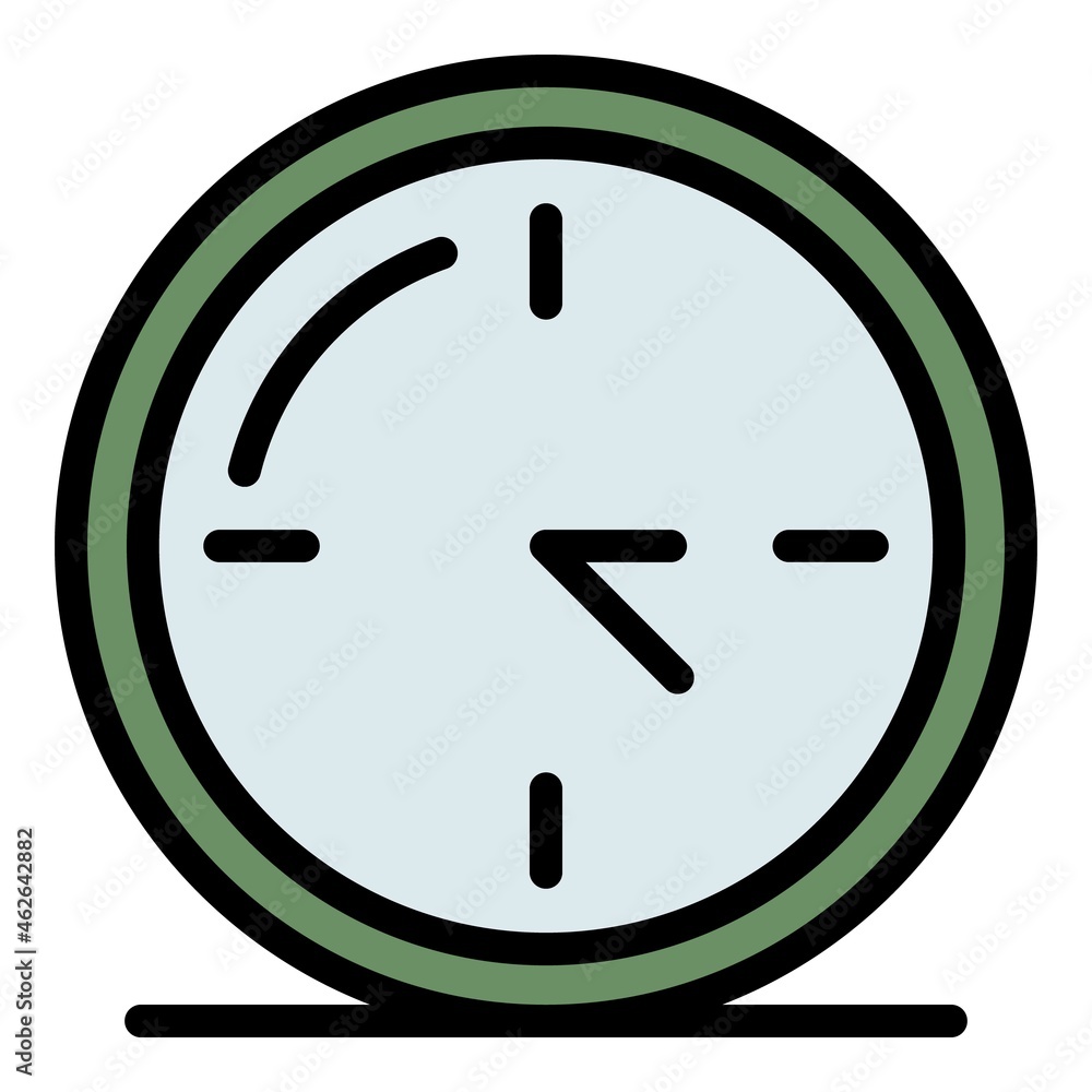 Wall mural Clock icon. Outline clock vector icon color flat isolated - Wall murals