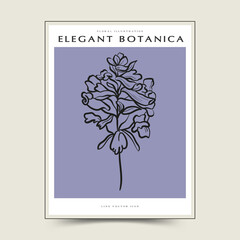 Botanical abstract wall arts. Floral vector poster collection.