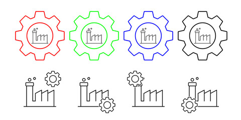 Factory, energy vector icon in gear set illustration for ui and ux, website or mobile application