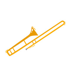 Gold trombone for jazz and blues isolated on white background
