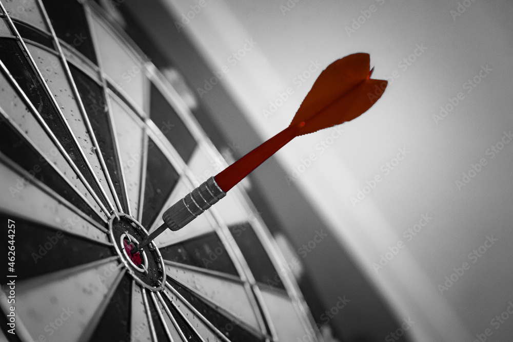 Poster bullseye is a target of business. dart is an opportunity and dartboard is the target and goal. so bo