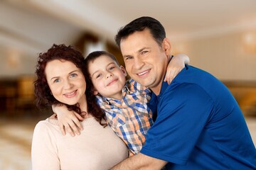 Obraz premium Cheerful happy young Family having Fun Together At Home