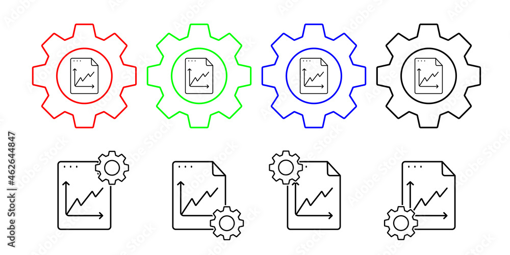 Poster file, document, chart vector icon in gear set illustration for ui and ux, website or mobile applicat