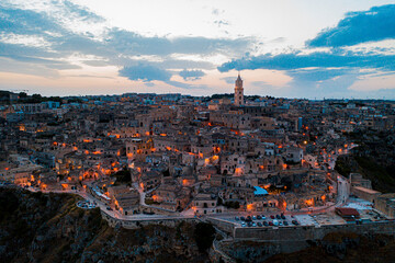 Obraz premium Matera al tramonto - Blue hour