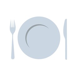 empty dish with fork and knife vector design