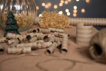 Creative Christmas advent calendar. Preparing for the new year. Do It Yourself. DIY