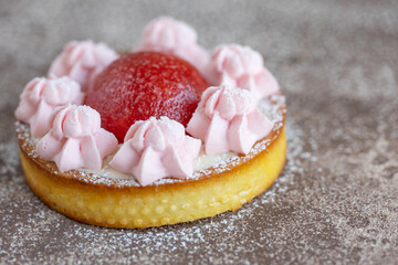 Cake with berries, delicious tartlet. High quality photo