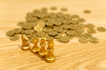 Gold coins stacks is representing riches and wealth management. Coin stack growing and find out the way to get a return on investment. Finance and money exchange investment as concept.