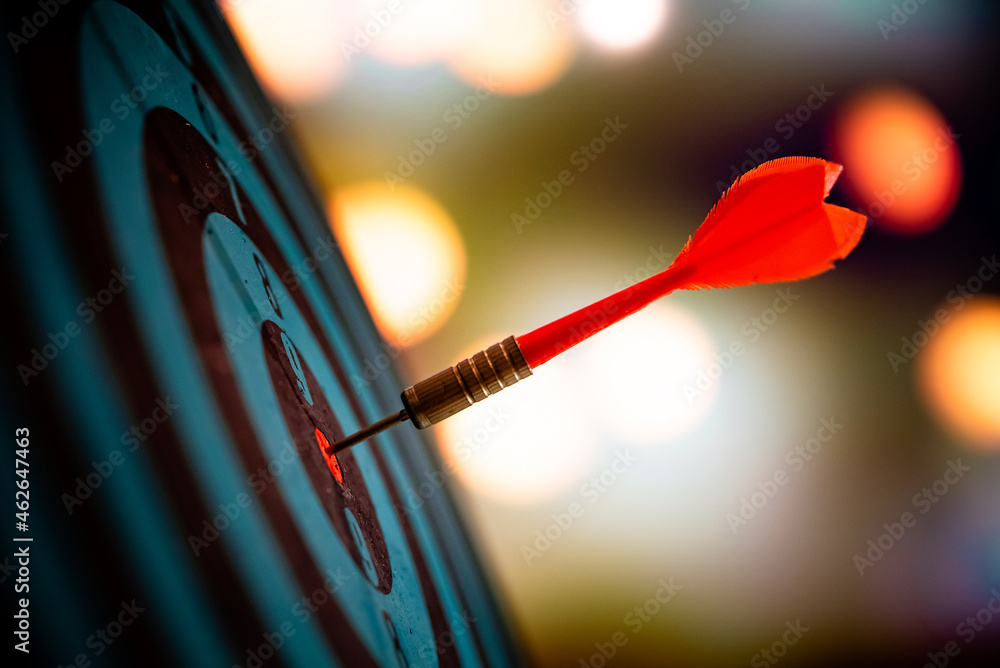 Poster bullseye is a target of business. dart is an opportunity and dartboard is the target and goal. so bo