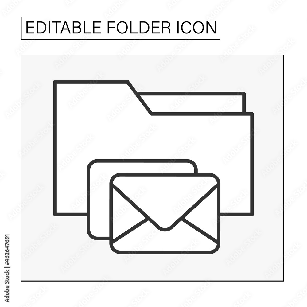 Poster document case line icon. personal data messaging. business correspondence. folder concept. isolated 