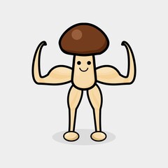 Muscular mushroom vector