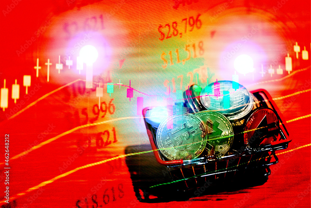 Poster fundamental and technical analysis for professional technical trading as concept. digital graph of f