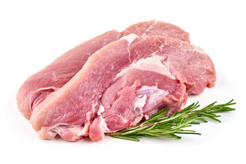 Fresh Shoulder Steak, isolated on white background.