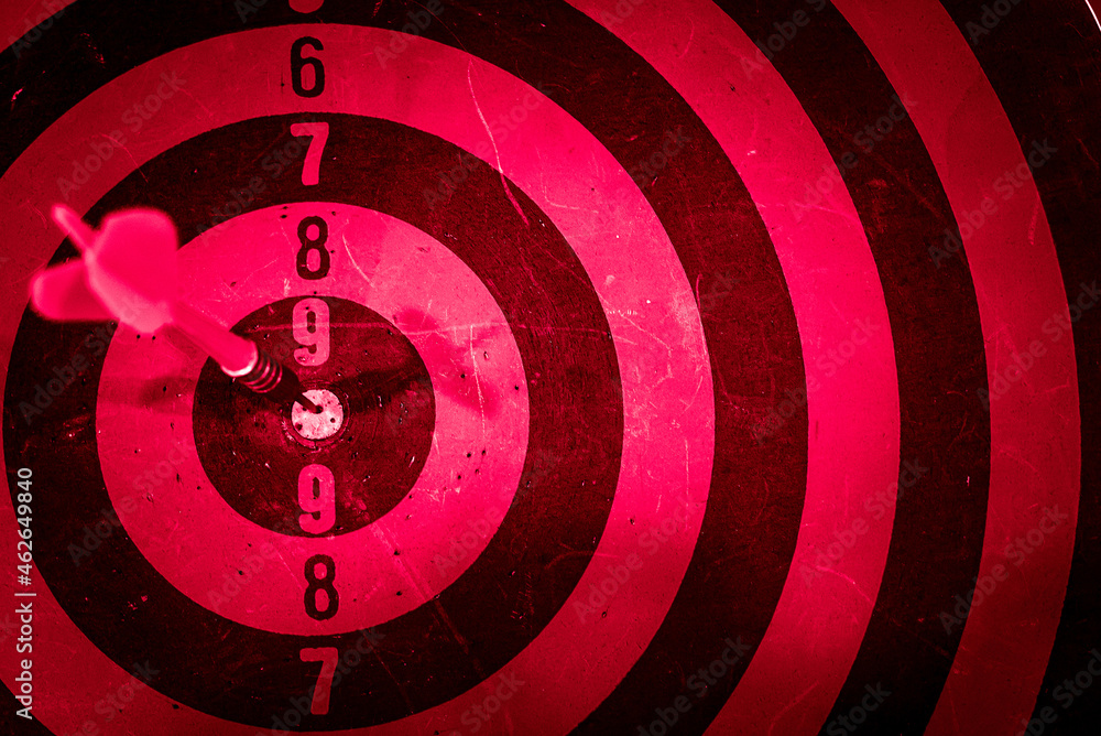 Poster bullseye is a target of business. dart is an opportunity and dartboard is the target and goal. so bo