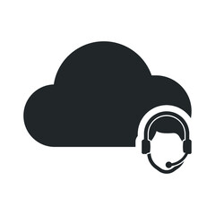 cloud support icon design vector