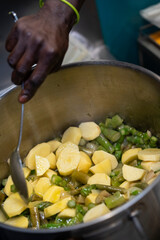 haciendo crema de verduras casera